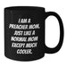 Funny Preacher Mom Gifts for Preacher Friends - Black Coffee Mug, Perfect for Graduation Unique Gifts from Family to Preacher - Additional