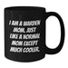 Warden Mom Graduation Unique Gifts for Her, Funny Black Coffee Mug, Quote 'I Am A Warden Mom' - Additional