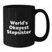 Funny Gifts from Family for Stepsister - World's Okayest Stepsister Black Coffee Mug - Graduation Unique Gifts - Additional