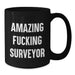Funny Surveyor Gifts for Men, Unique Graduation Gift Ideas from Friends, Surveyor Black Coffee Mug with Amazing Quote - Additional