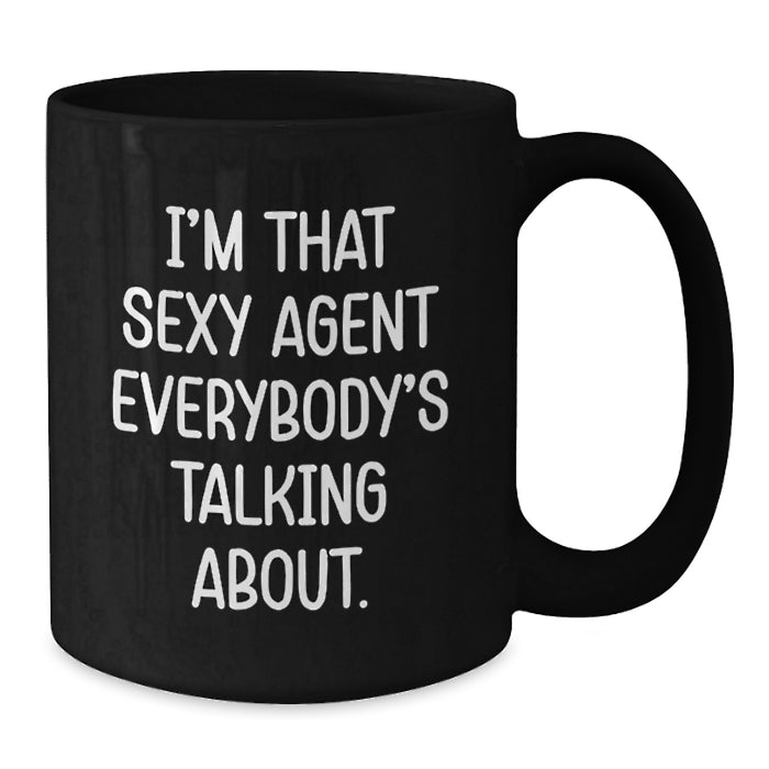 Funny Agent Gifts from Men, Agent Quotes, Black Coffee Mug for Agent Graduation Unique Gifts - Additional