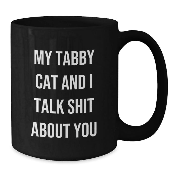 Funny Tabby Cat Gifts for Men, Women, Friends, Family from Tabby Cat Lover Black Coffee Mug - Additional