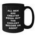 Funny Agent Gifts from Men - All Men Are Created Equal But The Coolest Become An Agent Black Coffee Mugs for Birthday - Additional