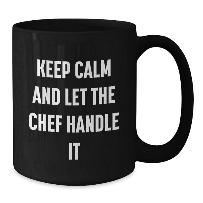 Funny Chef Gifts for Men from Friends, Black Coffee Mugs for Graduation Unique Celebrations, Keep 'em Laughing - Additional