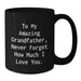 Funny Grandfather Gifts for Him, Black Coffee Mug with Inspirational Quote, Gifts from Family to Grandfather on Graduation - Additional