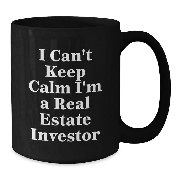 Funny Real Estate Investor Gifts for Men, Unique Black Coffee Mug, Graduation Unique Gifts from Friends to Real Estate Investor - Additional