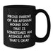 Funny Afghan Hound Dog Gifts from Proud Parents - Black Coffee Mug, Birthday Unique Presents for Men, Women, Family, and Friends - Additional