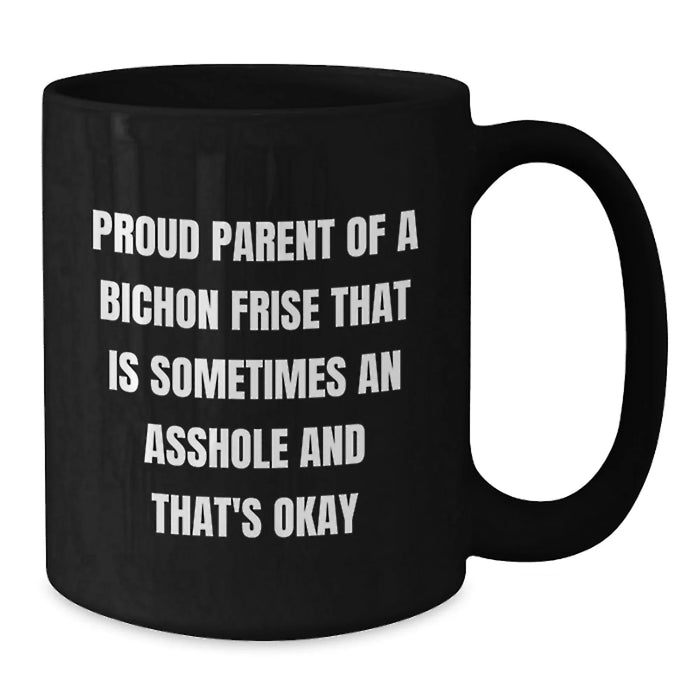 Funny Bichon Frise Dog Mom Christmas Unique Gifts for Bichon Frise Dog Lovers from Family Friends - Black Coffee Mug - Additional