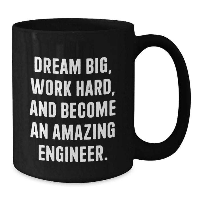 Funny Engineer Black Coffee Mug, Gifts for Engineer Men on Birthday Unique Gifts from Family - Additional