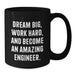 Funny Engineer Black Coffee Mug, Gifts for Engineer Men on Birthday Unique Gifts from Family - Additional
