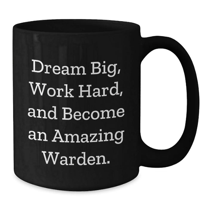 Funny Warden Quotes Black Coffee Mug Gifts from Friends to Men on Christmas Unique Items - Additional