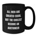 Funny Auctioneer Gifts for Men, 'All Men Are Created Equal But The Coolest Become An Auctioneer' Black Coffee Mug, Black, 11oz or 15oz, Gifts from Friends, Unique Birthday Unique Gifts for Auctioneer - Additional