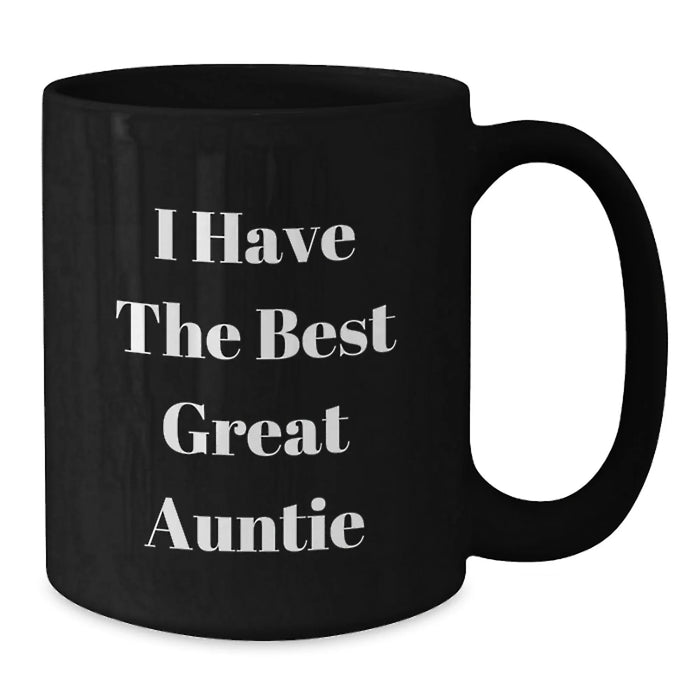 Funny Auntie Gifts from Men to Auntie, Best Great Auntie Black Coffee Mug for Birthday - Additional