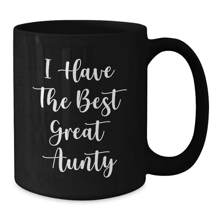 Funny Aunty Gifts from Men - Great Aunty Black Coffee Mug, Unique Christmas Unique Gifts for Aunts - Additional