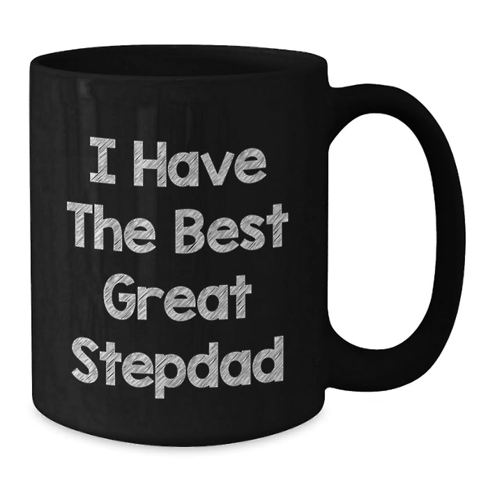 Funny Stepdad Gifts from Men, Funny Stepdad Black Coffee Mug, Great Stepdad Quote Christmas Unique Gifts - Additional