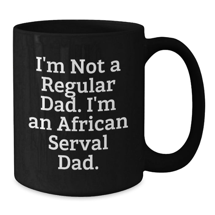 Funny African Serval Cat Black Coffee Mugs Gifts for Dad Graduation Unique - Additional