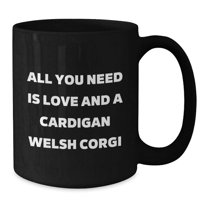 Funny Cardigan Welsh Corgi Dog Gifts from Friends for Men and Women Black Coffee Mug Christmas Unique Treasures - Additional