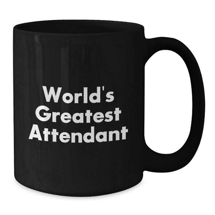 Funny World's Greatest Attendant Quote Black Coffee Mug Gifts for Attendants, Women, and Coworkers from Men, Family, and Friends this Christmas - Additional