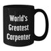 Funny World's Greatest Carpenter Gifts for Carpenter Men Black Coffee Mug, Gifts from Family to Friends, Christmas Unique Presents - Additional