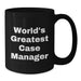 Funny World's Greatest Case Manager Gifts for Birthday, Black Coffee Mug from Friends to Case Manager - Additional