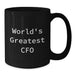 Funny World's Greatest CFO Christmas Unique Gifts for Men, Women, Friends, or Coworkers - Black Ceramic Coffee Mug - Additional