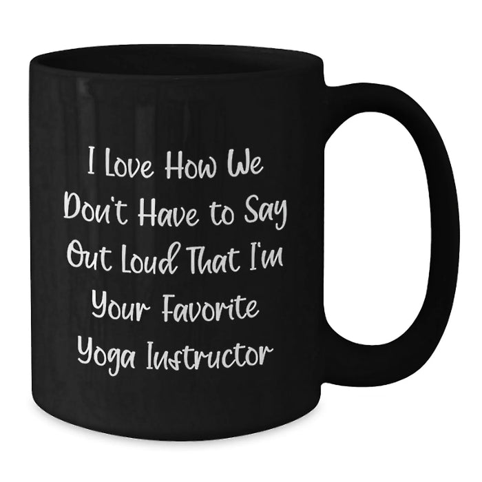 Funny Yoga Instructor Themed Black Coffee Mugs Gifts for Women Friends Family from Men - Additional