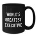Funny Quirky World's Greatest Executive Gifts for Men, Black Coffee Mug, Christmas Unique Gifts from Family - Additional