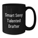 Funny Drafter Gifts for Him, Black Coffee Mug with Smart Quote, Christmas Unique Ideas from Friends - Additional