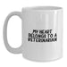 Funny Veterinarian Gifts from Men to Birthday Veterinarian My Heart Belongs To A Veterinarian White Coffee Mug, White Coffee Mug for Veterinarian, Veterinarian Lover Gifts - Main