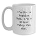 Christmas Unique Gifts for Silver Tabby Cat Moms, Funny Quote White Coffee Mug, Gifts from Family to Friends, 11oz or 15oz Capacity - Main