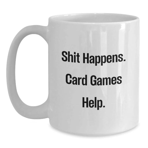 Funny Card Games White Coffee Mug, Gifts for Card Game Enthusiasts from Friends, Unique Christmas Unique Gifts for Men, Women, or Family - Main