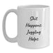 Funny Juggling Gifts for Men, Women, and Friends - White Coffee Mug with Shit Happens. Juggling Helps. - Main
