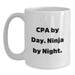 CPA Ninja Gifts from Friends for CPA Lovers, Funny White Coffee Mug - Main