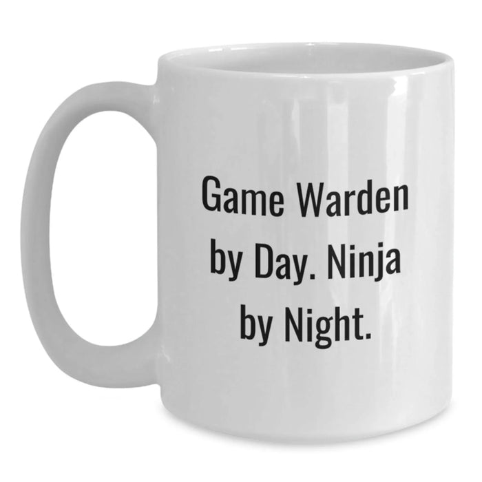 Game Warden Humor White Coffee Mugs Gifts from Friends to Game Wardens, Birthday Unique Gifts, Ninja in Disguise - Main