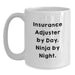 Funny Insurance Adjuster Gifts for Men - Insurance Adjuster White Coffee Mug, Gifts from Friends - Insurance Adjuster By Day. Ninja By Night. Christmas Unique Gifts - Main