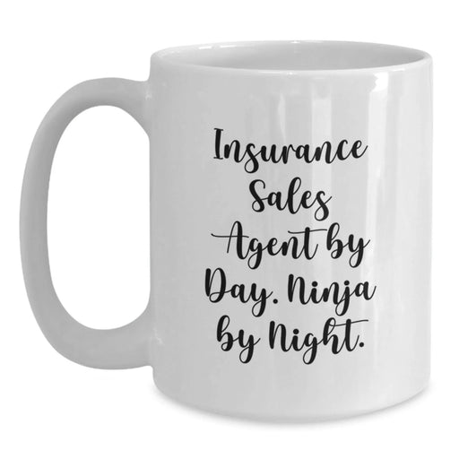 Funny Insurance Sales Agent Gifts for Men Friends Coworkers Family from Insurance Sales Agent By Day. Ninja By Night. Christmas Unique Mugs 11oz or 15oz White Ceramic Coffee Mug - Main