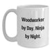 Woodworker by Day Funny Mugs White Coffee Cup Gifts from Friends for Woodworker - Main