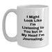 Funny Journaling Gifts from Friends, Birthday Unique Gifts for Women Journaling Enthusiasts White Coffee Mug - Main