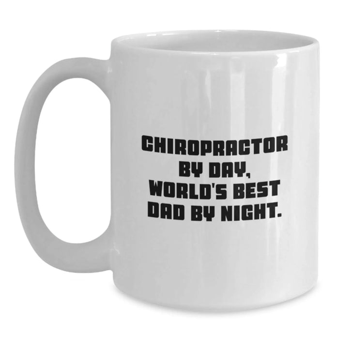 Funny Quote Chiropractor Gifts from Dad for Christmas Unique White Coffee Mugs for Chiropractor Men - Main