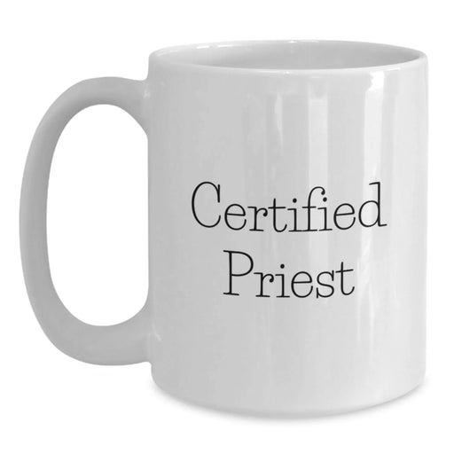 Funny Quotes Gifts for Priests from Men, Unique White Coffee Mugs for Graduation, Inspirational Messages - Main
