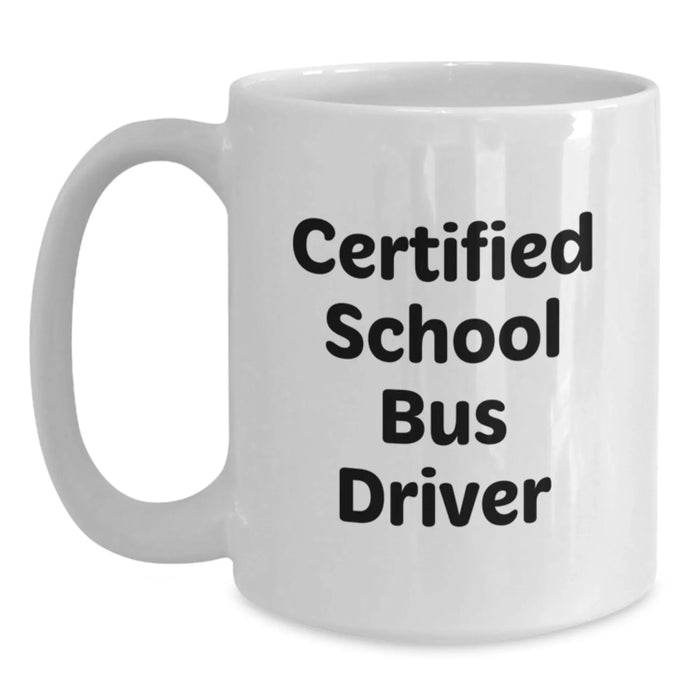 Funny School Bus Driver Gifts from Friends for Valentine's Unique White Coffee Mug - Main