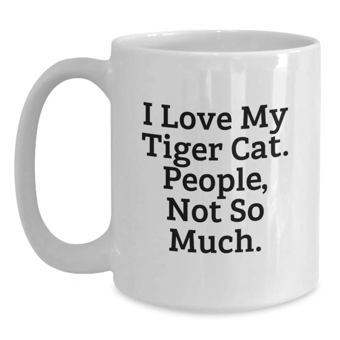 Funny Tiger Cat White Coffee Mug Gifts for Men Women Friends Family from the Tiger Cat Lover - Main