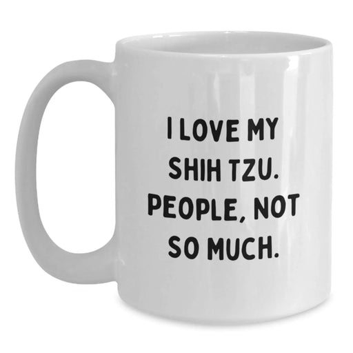 Funny Shih Tzu Dog Gifts from Friends, Unique White Coffee Mug, Christmas Holiday - Main