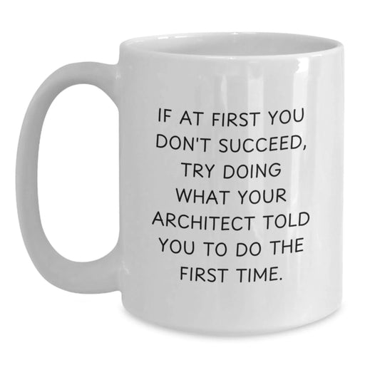 Funny Architect Quotes, White Coffee Mug, Gifts from Friends to Architect for Birthday - Main