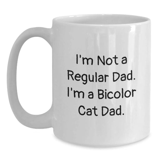 Funny Bicolor Cat Dad White Coffee Mug Gifts from Men to Friends for Christmas - Main
