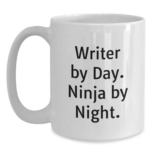 Funny Writer Gifts for Him by Day Ninja Mug White Coffee 11oz 15oz Christmas Unique - Main