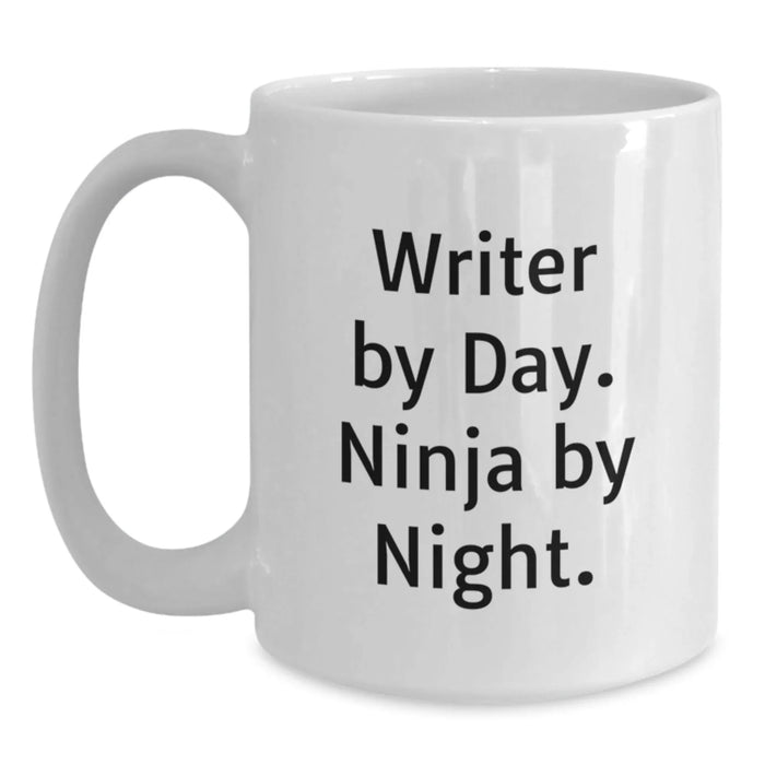 Funny Writer Gifts for Him by Day Ninja Mug White Coffee 11oz 15oz Christmas Unique - Main