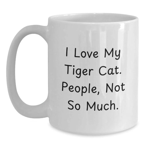 Funny Tiger Cat White Coffee Mug Gifts for Men from Friends - Main