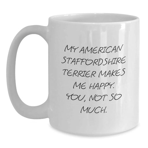 Funny American Staffordshire Terrier Dog Gifts for Men - Birthday Unique White Coffee Mug from Friends - Main