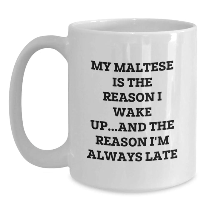 Funny Maltese Dog White Coffee Mugs Gifts from Men to Women Friends Family - Valentine's Unique - Main